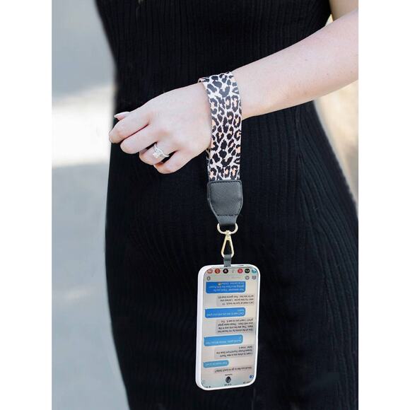 Clip & Go Phone Purse Crossbody Strap Zippered Pouch Black White Paw Prints - Picture 5 of 11